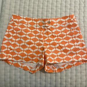 JCrew Orange/White Pattern Shorts